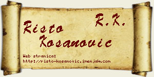 Risto Kosanović vizit kartica